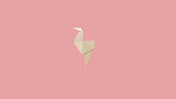 Wallpaper Origami Flamingo